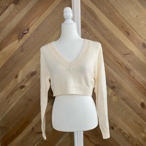Divided Cropped Sweater